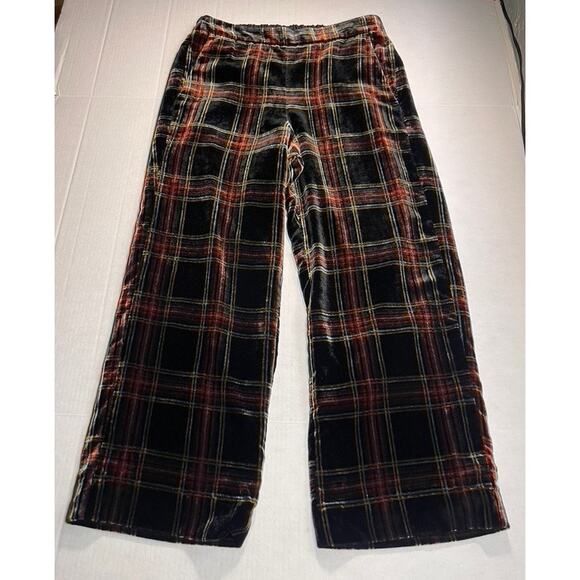 J Crew Sz 8 Stewart Velvet Plaid Pull On Pant Black Holiday Party Festive Preppy - Picture 4 of 15